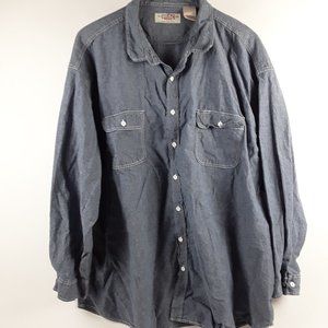 Mens Blue Chambray Cotton 5XL JC Penney Big Mac Workshirt